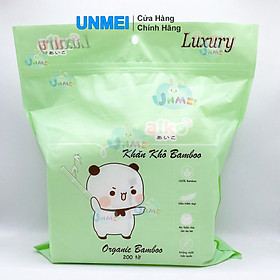 Khăn Khô, Khăn Vải Khô Đa Năng AIKO Bambo Luxury 200 tờ/bịch (KT: 15x18cm) Siêu Mềm Mại, An Toàn Cho Da Bé