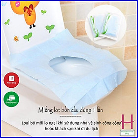 Mua Combo 4 Miếng Lót Bồn Cầu Dùng 1 Lần Tránh Tiếp Xúc Trực Tiếp Với Bồn Cầu { H }