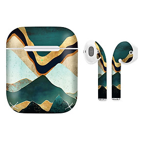 Mua Miếng dán skin chống bẩn cho tai nghe AirPods in hình giả sơn mài - GSM085 (bản không dây 1 và 2)