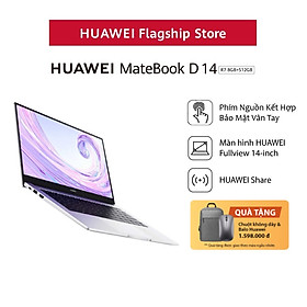 Máy Tính Xách Tay Laptop HUAWEI MateBook D14 AMD (R7 | 8GB/512GB) | Màn Hình HUAWEI Fullview 14-Inch | Card Đồ Họa RX Vega 10 Radeon | Phím Nguồn Kết Hợp Bảo Mật Vân Tay | Hàng Phân Phối Chính Hãng