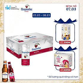 Thùng 24 lon bia Hoegaarden Rosee (330ml/lon)