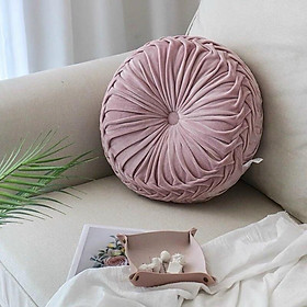 Mua Gối tựa lưng sofa - Đệm ngồi bệt hình tròn bánh xe sang chảnh  vải nỉ nhung cao cấp (38cm)