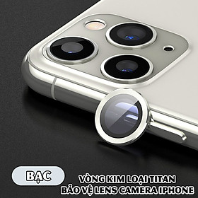Mua Tặng hộp đựng lens cao cấp - Vòng kim loại titan bảo vệ lens camera cho các dòng iphone 11 / iphone 12 - Bạc