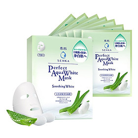 Hộp 7 Mặt Nạ Dưỡng Trắng Dịu Mát Da Senka Perfect Aqua White Mask Soothing White (25ml / Miếng) - 14992