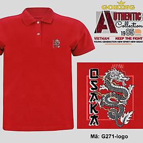 OSAKA, mã logo.g271. Áo thun polo nam nữ, form unisex. Áo phông cổ trụ Goking, vải cá sấu 3D, công nghệ chống nhăn Nhật Bản