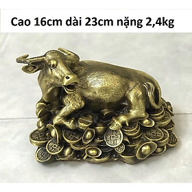 Mua Tượng trâu nằm tiền vàng bằng đồng MS89