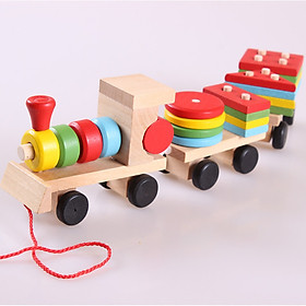 Đồ chơi xe lửa hình khối kích thích trí thông minh, rèn kỹ năng và tư duy hình khối cho bé