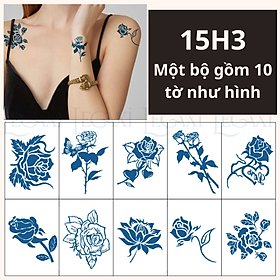 10 Hình Xăm Dán Lâu Trôi 15 Ngày Tạm Thời Hoa Hồng Hoa Sen Bướm Xăm Tay Chân Unisex Thời Trang Legaxi