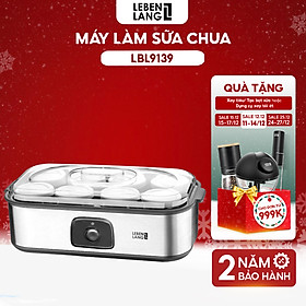 Máy làm sữa chua Lebenlang LBL9139, công suất 20W, dung tích 180ml, gồm 8 lọ thủy tinh, bảo hành 2 năm - hàng chính hãng