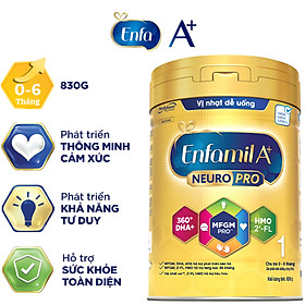 Sữa bột Enfamil A+ NeuroPro 1 với 2’-FL HMO cho trẻ từ 0 – 6 tháng tuổi– 830g