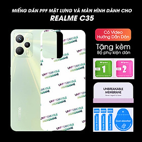 Mua Dán Dẻo PPF Mặt Lưng  Màn Hình Dành Cho Realme C35 Chống Trầy Xước Kèm Bộ Phụ Kiện Dán - Handtown - Hàng Chính Hãng