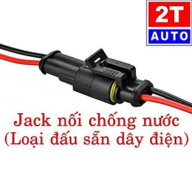 Đầu cút jack giắc nối dây điện 2 chân chống nước dùng cho xe máy xe hơi ô tô