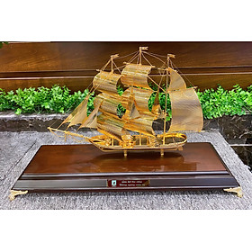 Mua Mô hình thuyền buồm mạ vàng MT Gold Art(510 x 180x 340 mm) L53- Hàng chính hãng  quà tặng dành cho sếp  khách hàng  đối tác