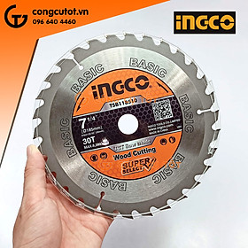 Mua Lưỡi cắt gỗ Ø185mm 30 răng hợp kim TCT 8200rpm INGCO TSB118510