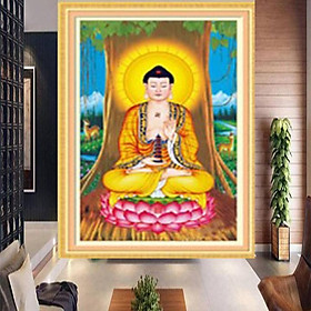 Tranh thêu Phật Dược Sư y vàng A1058 - kích thước: 48 * 70cm. (TRANH CHƯA LÀM)