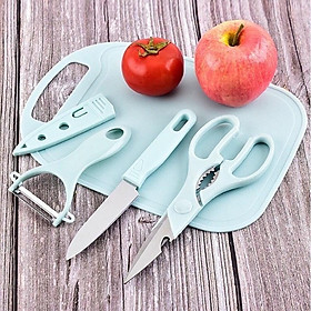 Bộ dao thớt 5 món chế biến ăn dặm cho bé, bộ dao thớt nhà bếp