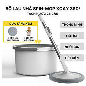 Mua Bộ Cây Lau Nhà Thông Minh  Bộ Cây Lau Nhà Tự Vắt Xoay 360 Độ Kèm Thùng Tự Vắt Cao Cấp