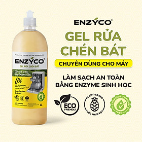Gel Rửa Bát Tự Nhiên Chuyên Dùng Cho Máy ENZYCO 1 Lít, Làm Sạch An Toàn Bằng Enzyme Sinh Học