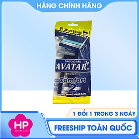 Dao Cạo Râu 2 Lưỡi Kép Thân Nhựa Dành Cho Nam Giới Avatar (Set 5 Cây)