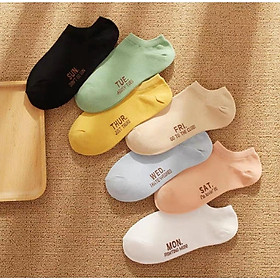 SÉT Tất 7 NGÀY, vớ nữ cổ ngắn khử mùi kháng khuẩn chống hôi chân