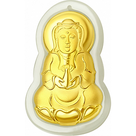 Mặt dây Phỉ thúy dát vàng 24K Phật Bà - Ancarat