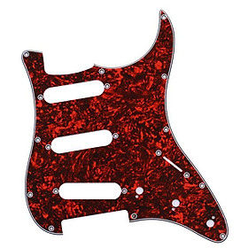 Red Tortoise Shell Pickguard 3 Ply 11 Hole For Strat Guitar SSS