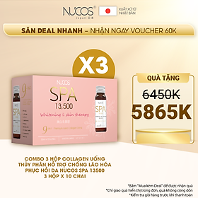Combo 3 Hộp Collagen uống thủy phân hỗ trợ chống lão hóa phục hồi da Nucos Spa 13500​ 10 chai x 50ml