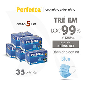 [Combo 5 - PERFETTA CHILDREN] - Khẩu Trang Y Tế Trẻ Em Chất Lượng Cao, Kháng Khuẩn, Chống Bụi Mịn, Màu