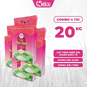 Gạo Chơn Chính ST25 - Túi 20kg - Gạo thượng hạng thơm dẻo, đậm vị 5RICE