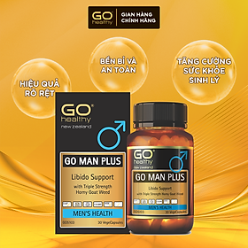 Hình ảnh GO MAN PLUS 30 VIÊN - Viên uống tăng cường sinh lý nam, cải thiện và làm chậm quá trình mãn dục nam nhập khẩu chính hãng GO Healthy New Zealand