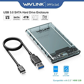 SAMSUNG Wavlink Hộp Đựng Ổ Cứng Ngoài Usb 3.0 SATA III 2.5 "Tối Đa Cho 7mm / 9.5mm 2.5 Inch HDD / SSD Max 4TB