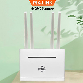 Bộ phát wifi từ sim 4G Pixlink CPE T901 Pro , router wifi 4 râu tốc độ cao  300Mbps, phủ sóng rộng, tích hợp 4 cổng WAN/LAN tiện dụng, phù hợp với tất cả các loại sim ở VN - Hàng Chính Hãng / Hàng Nhập Khẩu