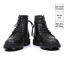 Giày Boots Doc.058 Full Black Da Bò sáp đen size 36->44 Lucas Shoes Bảo hành 1 năm