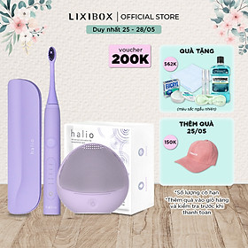 Combo Bàn chải điện Halio Sonic Toothbrush PRO Periwinkle Và Máy Rửa Mặt