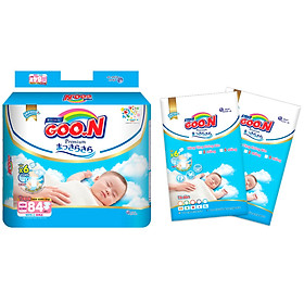 Tã dán Goon Premium cao cấp gói siêu đại NB84 (NB ~ 5kg) + Tặng thêm 10 miếng cùng size