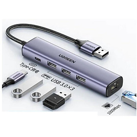 Mua Bộ chuyển đổi USB C sang cổng mạng LAN và 3 USB 3.0 màu xám Ugreen 20915 gigabist Ethernet CM475 - HÀNG CHÍNH HÃNG