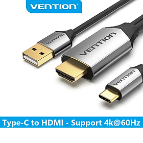 Mua Cáp chuyển đổi Type-C to HDMI 2.0 kèm nguồn USB dài 1.5m - Vention CGTBG - Hàng chính hãng