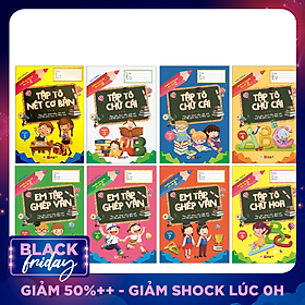 Combo Chuẩn Bị Cho Bé Vào Lớp 1 - Làm Quen Chữ Cái (8 Cuốn) - (Tập Tô Nét Cơ Bản + Tập Tô Chữ Cái Q2 + Tập Tô Chữ Cái Q3 + Tập Tô Chữ Cái Q4 + Em Tập Ghép Vần Q5 + Em Tập Ghép Vần Q6 + Em Tập Ghép Vần Q7+ Tập Tô Chữ Hoa Q8)