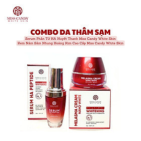 Bộ 2 Sản Phẩm Trắng Da Mờ Thâm, Sạm, Nám, Tàn Nhang MISS CANDY Gồm Serum HA Peptide 30ml + Kem Nám Sâm Nhung Hoàng Kim 25g - Gia Tuệ House