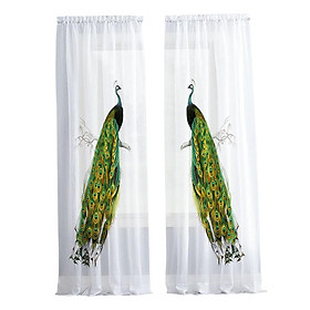 2 Pieces  Curtain Peacock Pattern for Kitchen Child’ Room Living Room