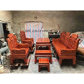 Bộ bàn ghế Âu á trương voi tay nguyên khối gỗ gõ đỏ