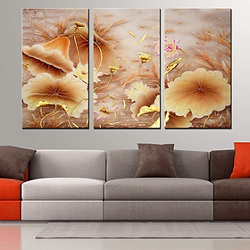 Tranh Canvas treo tường nghệ thuật | Tranh bộ nghệ thuật 3 bức | HLB_078