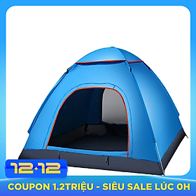 Lều cắm trại - lều du lịch 3 đến 4 người xanh nước biển