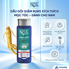 Dầu Gội NaturVital Refreshing Hair Loss For Men Dành Cho Nam, Giảm Rụng, Tăng Cường Mọc Tóc, Nuôi Dưỡng & Làm Mới Da Đầu (300ml)