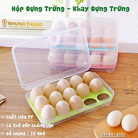 Hộp Đựng Trứng - Khay Đựng Trứng 1 Tầng 15 Lỗ - Chất Liệu Nhựa PP An Toàn Thực Phẩm - Có Video