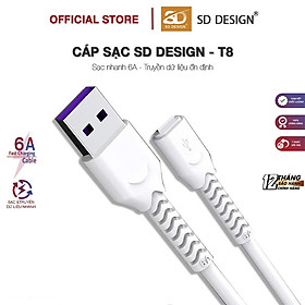 Mua Cáp sạc nhanh 6A SD DESIGN T8 giúp sạc nhanh hỗ trợ các dòng điện thoại  bảo hành 1 đổi 1