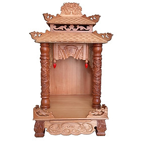 Mua Bàn thờ Thần Tài Ông Địa đẹp gỗ Cam xe Mái chùa ngang 48 cao 90  Mã sản phẩm C4- Đồ Thờ Thắng Duyên Đại Phát