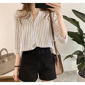 Áo Sơ Mi Ngắn Tay Công Sở Chất Đũi Form Rộng Ulzzang Đũi Việt DS05