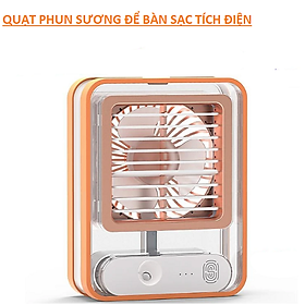 Mua Quạt Điều Hòa Hơi Nước Mini Để Bàn Nhỏ Gọn   Phun Sương Nhiều Chế Độ   Nút Chạm Cảm Ứng  Có Đèn Led Và Sạc Tích Điện