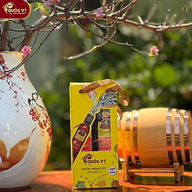Hộp Tết 2 Chai Nước Mắm Cốt Phú Quốc - Quốc Vị Độ Đạm 40N Chai Thủy Tinh 250ml Cá Cơm